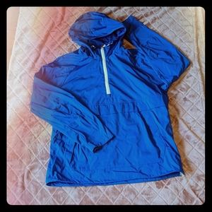 Michael Kors Blue Half Zip Windbreaker with Hood
